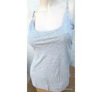 Adam Lippes Canotta Grigio Erica Regolabile Spaghetti Cinghie Cotone Pima XL