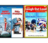 Adam Sandler 4 Comedy Movie Features - Happy Gilmore/ Billy Madison & Grown Ups/ Grown Ups 2 (4-DVD Bundle)
