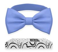Adam Young Papillon da uomo pre-annodato stile formale raso classico papillon per smoking finta seta, 08 Azzurro, L