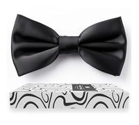 Adam Young Papillon da uomo pre-annodato stile formale raso classico papillon per smoking finta seta, 01 Nero, L - (adults)
