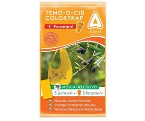 ADAMA TEMO-O-CID COLORTRAP PLUS MOSCA DELL'OLIVO 3 PANNELLI + 3 FEROMONI 40X25