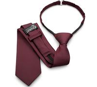 ADAMANT© ️ Cravatta rifinita con punto di rottura e chiusura lampo - Sicurezza - Cravatta di sicurezza taglia 36 - 55 - Qualità tedesca, Bordeaux, 52cm lang - 7,5cm breit