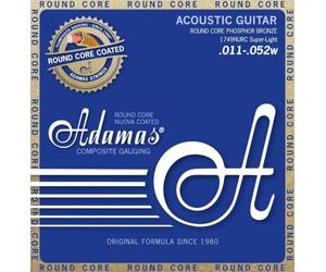Adamas Akustik-Gitarren Saiten Nuova Phosphor Bronze beschichtet Round Core Satz Super Light .011-.052 - 1749NURC