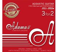 Adamas Corde per Chitarra Acustica Riedizione Phosphor Bronze Historic Set 3 corde Super-Light .011-.052 1749-3