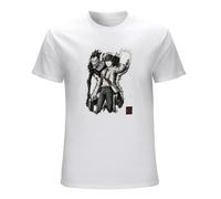 ADAMF WRNNUP Death Note Yagami Light & Ryuuku Short Sleeves Men's Classic T Shirt White M
