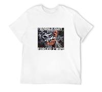 ADAMF WRNNUP Men's Born To Shit Forced To Wipe Summer Black 100% Cotton Short Sleeves Popular Normal Tee Shirts Tops Tee Unisex Men T-Shirts White XL