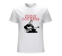 ADAMF WRNNUP Men's Eddie Cochran T Shirt Rockabilly Unisex Colours Top Sweatshirt Short Sleeve White 3XL