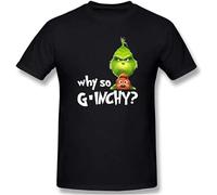 ADAMF WRNNUP Men's Funny Why So Grincher And Grinches Christmasy Basic Short Sleeve European Size T-Shirts Black S