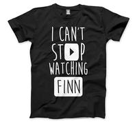 ADAMF WRNNUP Men's I Can't Stop Watching Finn Vlogger Star Youtubers Mens Women 100% Cotton Many Sizes T-Shirts Black XL
