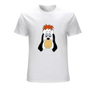 ADAMF WRNNUP Men's Merry Emperor Droopy The Dog Short Sleeve T-Shirts White S