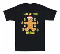 ADAMF WRNNUP Men's Merry Ginger Shirt Funny Mens Women 100% Cotton This Xmas Get Bread Lets T-Shirts Black XL