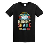 ADAMF WRNNUP Men's Mommy Shark Doo Doo Funny Mom Gift Mothers Day T-Shirts Black L