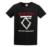ADAMF WRNNUP Men's Twisted Sister Were Not Gonna Take It T-Shirts Black M