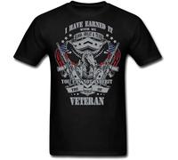 ADAMF WRNNUP Men's USA Military Veteran American Eagle T-Shirts Black L
