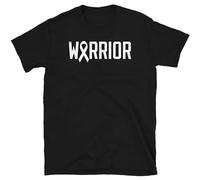 ADAMF WRNNUP Men's Warrior Lung Cancer White Ribbon Support Awareness Short-Sleeve Unisex T-Shirts Black XXL