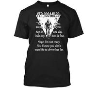 ADAMF WRNNUP Men's Yep 100 Miles Cycling Yep Thats Right On My T-Shirts Black XXL