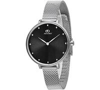 ADAMO Aristocrat 335SSM02 - Orologio analogico da donna con quadrante nero