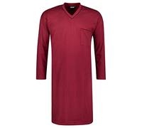 ADAMO Camicia da notte a maniche lunghe in bordeaux, con strisce nere fino a taglie forti, 10XL, rosso vivo, 7XL