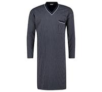 ADAMO Camicia da notte a maniche lunghe taglie forti in blu navy con strisce bianche taglia 10XL, blu navy, XXXL