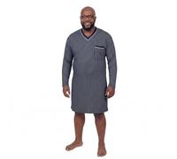 ADAMO Camicia da notte a maniche lunghe taglie forti in blu navy con strisce bianche taglia 10XL, blu navy, 4XL