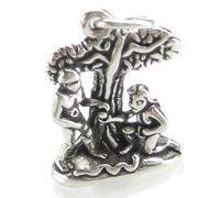 Adamo ed Eva 2D charm in argento sterling .925 x 1 ciondoli religiosi sacri