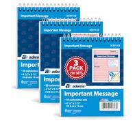 Adams Phone Message Pads, While You Were Out Message Book Copy, Pack of 3 | Tre libri per messaggi importanti, 150 set senza carbonio in tutto, quindi l'originale rosa esce e la copia canarina rimane