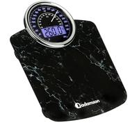 Adamson Bilancia Pesapersone Ibrida + Digitale & Analogica 2-in-1 - Fino a 400 lbs - Ampio Display con Retroilluminazione + Robusto Vetro Temperato + Lettura Facile + NUOVO + Marmo Nero