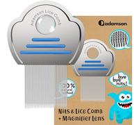 Adamson Pettine Pidocchi e Lendini Bambini - Pettinino Acciaio per Pidocchi - Elimina Pidocchi e Lendini - Resistente e facile da pulire - Pettinino Pidocchi