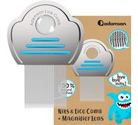 Adamson Pettine Pidocchi e Lendini Bambini - Pettinino Acciaio per Pidocchi - Elimina Pidocchi e Lendini - Resistente e facile da pulire - Pettinino Pidocchi