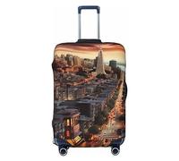 AdaNti Copertura elastica lavabile per valigie da viaggio, con stampa di San Francisco, protezione per bagagli da 45,7 a 81,7 cm, Nero , M