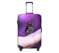 AdaNti Copertura per bagagli da viaggio con stampa a farfalla su impronte digitali, elastica, lavabile, protezione per bagagli da 45,7 a 81,7 cm, Nero , S