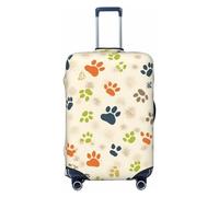 AdaNti Copertura per bagagli da viaggio con stampa di impronte di gatto o cane, elastica, lavabile, protezione per bagagli per bagagli da 45,7 a 81,7 cm, Nero , S