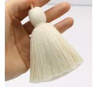 ADAOQIN 2 Pezzi di Tessuto di Cotone Super Spesso con Nappe e Frange, per Tende, Borse Porta Abiti, Accessori Decorativi Fatti a Mano, Fai da Te, Grandi Nappe.