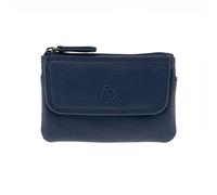 ADAPELL® Portafoglio unisex in vera pelle bovina - Portamonete, porta carte, portachiavi - capacità fino a 14 carte., Marino, Taglia unica, CASUAL