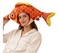 Adaptable Fish Hat Style: Featuring an inclusive sizing approach, the fish costume hat fits most head sizes seamlessly, providing universal appeal. As a unisex accessory, it ensures ease of wear durin