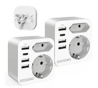 Adaptador Enchufe USA, Redagod 2X Adaptador Americano de Viaje 3 Puertos USB y 1 Tipo C, Europa español 2-Pin a 3-Pin EEUU Para Mexico, Canada, Tailandia, Perú, Colombia, Tipo B