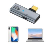 Adaptador USB C OTG, Tipo C 100W PD de Carga USB C a Doble USB C Splitter para Google TV Chromecast 2020, MacBook, Samsung Galaxy S22/S23(Gris)