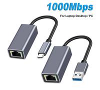 Adaptateur Ethernet USB Tipo C 1000Mbps, carte réseau RJ45 USB 3.0 per MacBook PC Windows XP 7 câble Internet Lan USB Android