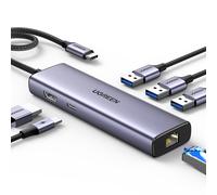 Adapter 6in1 UGREEN CM512 USB-C auf 3x USB-A 3.0, HDMI, RJ45, PD-Konverter