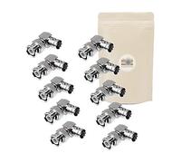 Adaptout 10x Adattatore BNC maschio femmina con gomito da angolo retto 90° - connettore coassiale video s-video SDI CCTV - 50 Ohm marca francese
