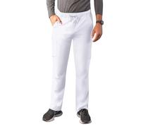 Adar Addition Scrubs per Uomini - Pantaloni Skinny per Lo Scrub Cargo con Coulisse - A6106 - Bianca - L