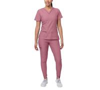 Adar PRO Set Scrub Flawless Plus da Donna - Top con Scollo a V rialzato e Pantaloni da Jogging - P9600 - Heather Wine - XXS
