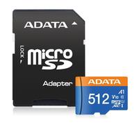 ADATA CARD MICROSDHC 512GB UHS-I CL10 100/20 MB/S W/1 ADAP. MOD. AUSDX512GUICL10
