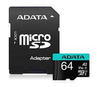 ADATA - Scheda di memoria Premier Pro microSDXC/SDHC UHS-I U3 Class 10(V30S), nero 64 go