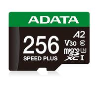 ADATA Scheda di memoria Speed Plus MicroSDXC UHS-I U3 Classe 10 256 GB con adattatore, nero e verde
