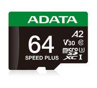 ADATA Speed plus microSD Speicherkarte Extended Capacity SD UD64GUI3V30A2SP-RA1