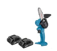 Adattato for sega a catena elettrica a batteria da 24 V con al litio Utensile elettrico portatile for la registrazione del taglio legno,Prestazioni Potenti(Blue with 2 battery)