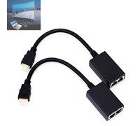 Adattatore 1080p HDMI ricevitore e mittente, distanza di trasmissione 30 m, adattatore LAN Ethernet Balun, ripetitore tramite supporto Cat5e/6 1 pezzo
