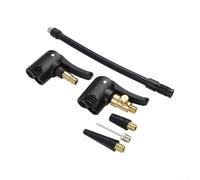 Adattatore 2 in 1 per pompa d'aria con testa bloccabile per bloccare l'aria, tappo valvola in ottone per gonfiare i pneumatici su auto, moto e biciclette (E)