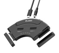 Adattatore 2*M.2 PCIe + 2*SATA, Lettore USB C da per unità M2 10Gbps, Custodia esterna SSD NVMe USB Plug and Play, Compatibile con M.2 (chiavi M e M+B) di qualsiasi dimensione e SATA 2,5"/3,5"